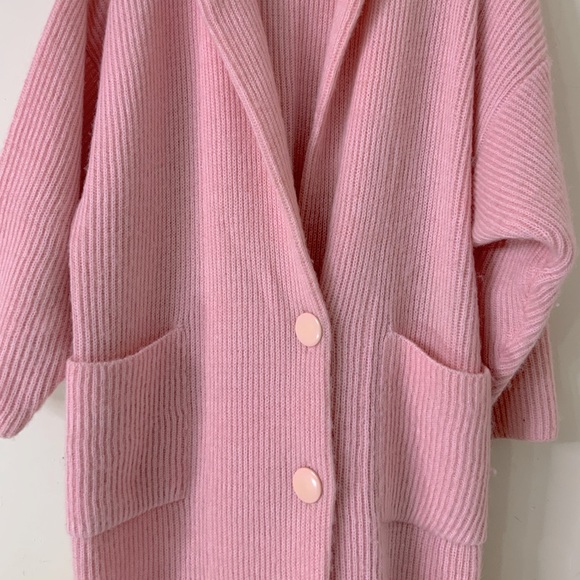 Pink Full Length Sweater Cardigan - Picture 5 of 13